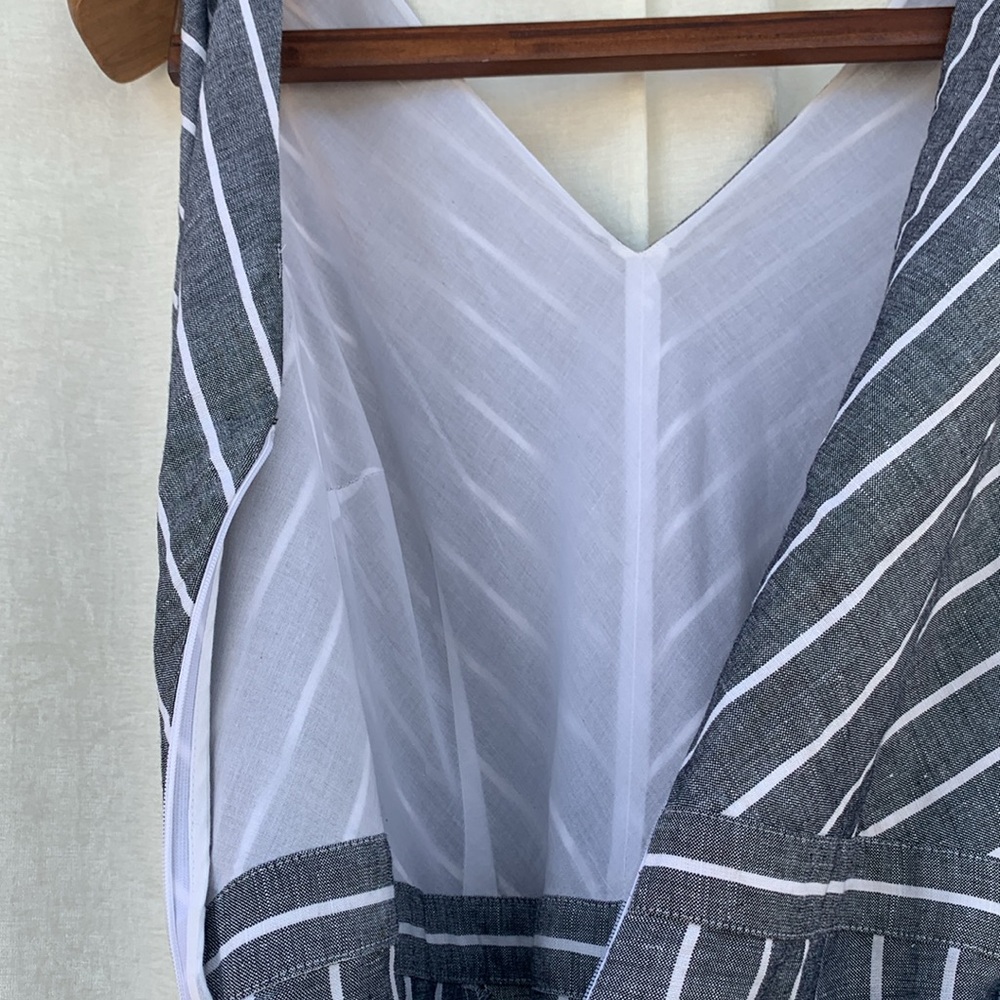 Loft Striped V Neck Cropped Jumpsuit - Picture 11 of 13